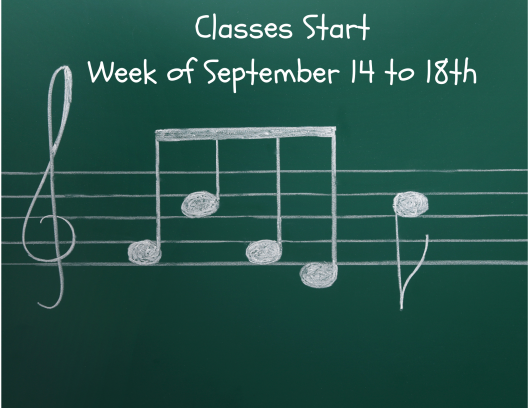 Classes begin the week of September 14th to 18th.  Looking forward to seeing you there!