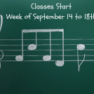 Classes begin the week of September 14th to 18th.  Looking forward to seeing you there!